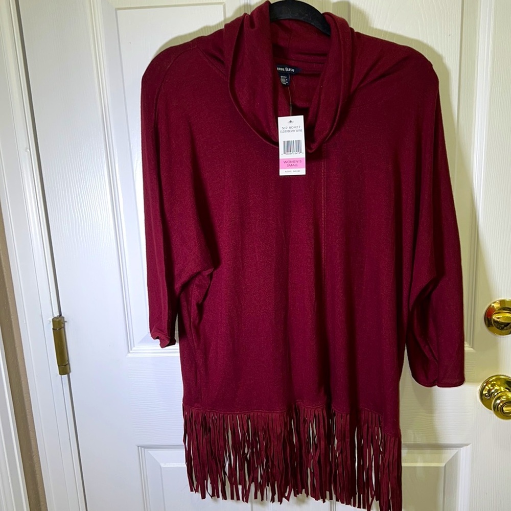 Terre Bleue cowl neck top size small